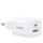 Ładowarka i akumulator UGREEN Ładowarka sieciowa X514 USB + USB-C GaN 20W biała